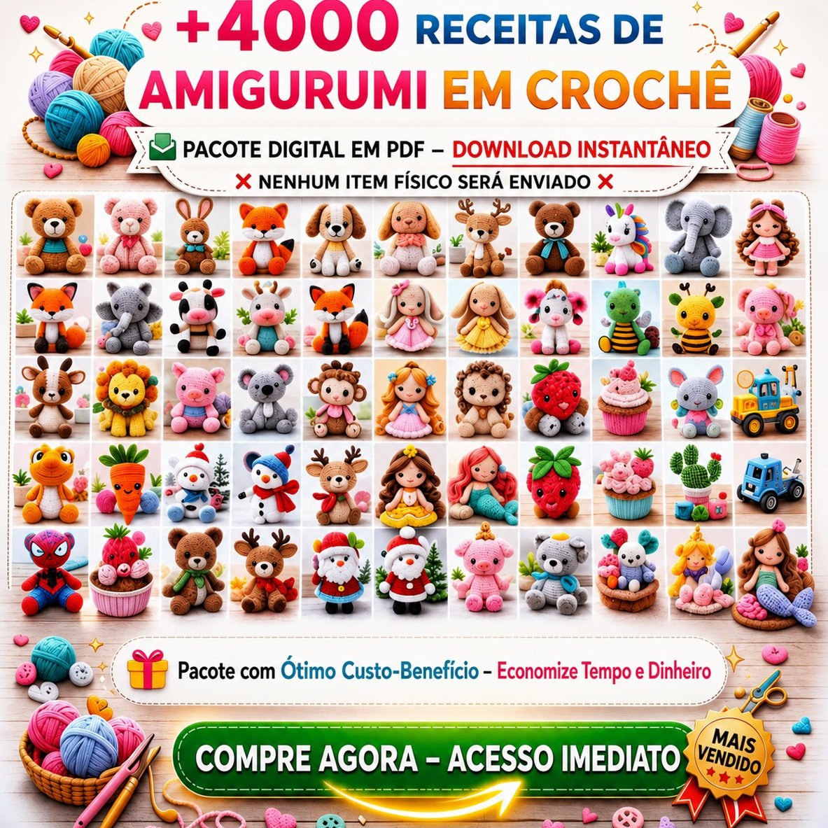 +4000 Receitas Amigurumis – Pacote PDF