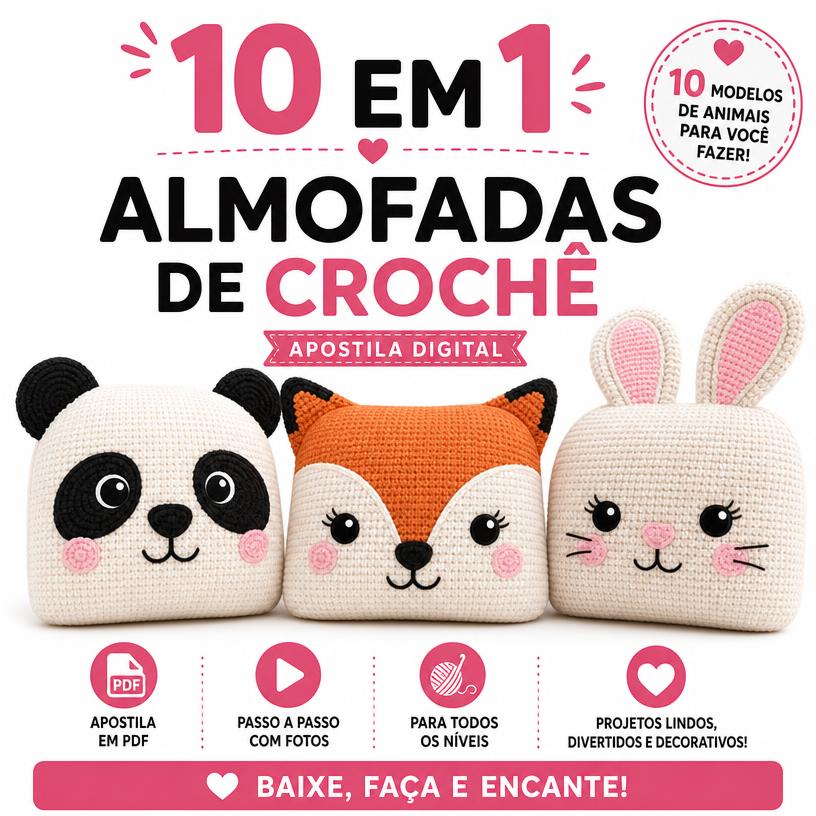 10 em 1 Almofadas de Crochê